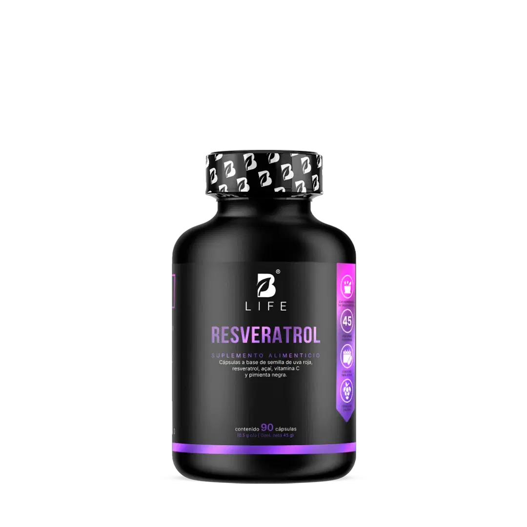 Resveratrol  | Con Uva Roja, Açaí, Vitamina C y Pimienta Negra | 1000 mg por porción | 90 Capsulas